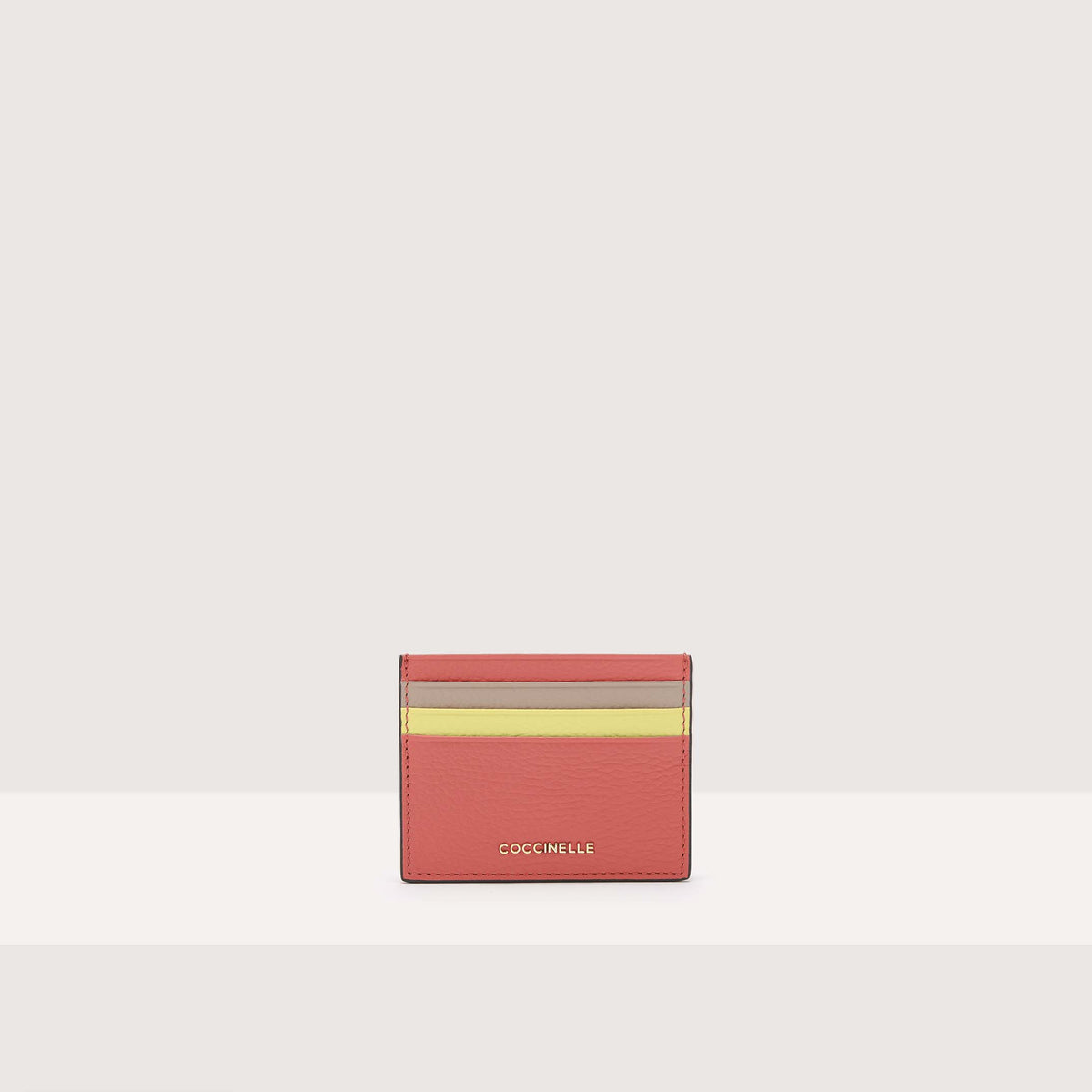 Coccinelle Metallic Tricolor Grained Leather Cardholder