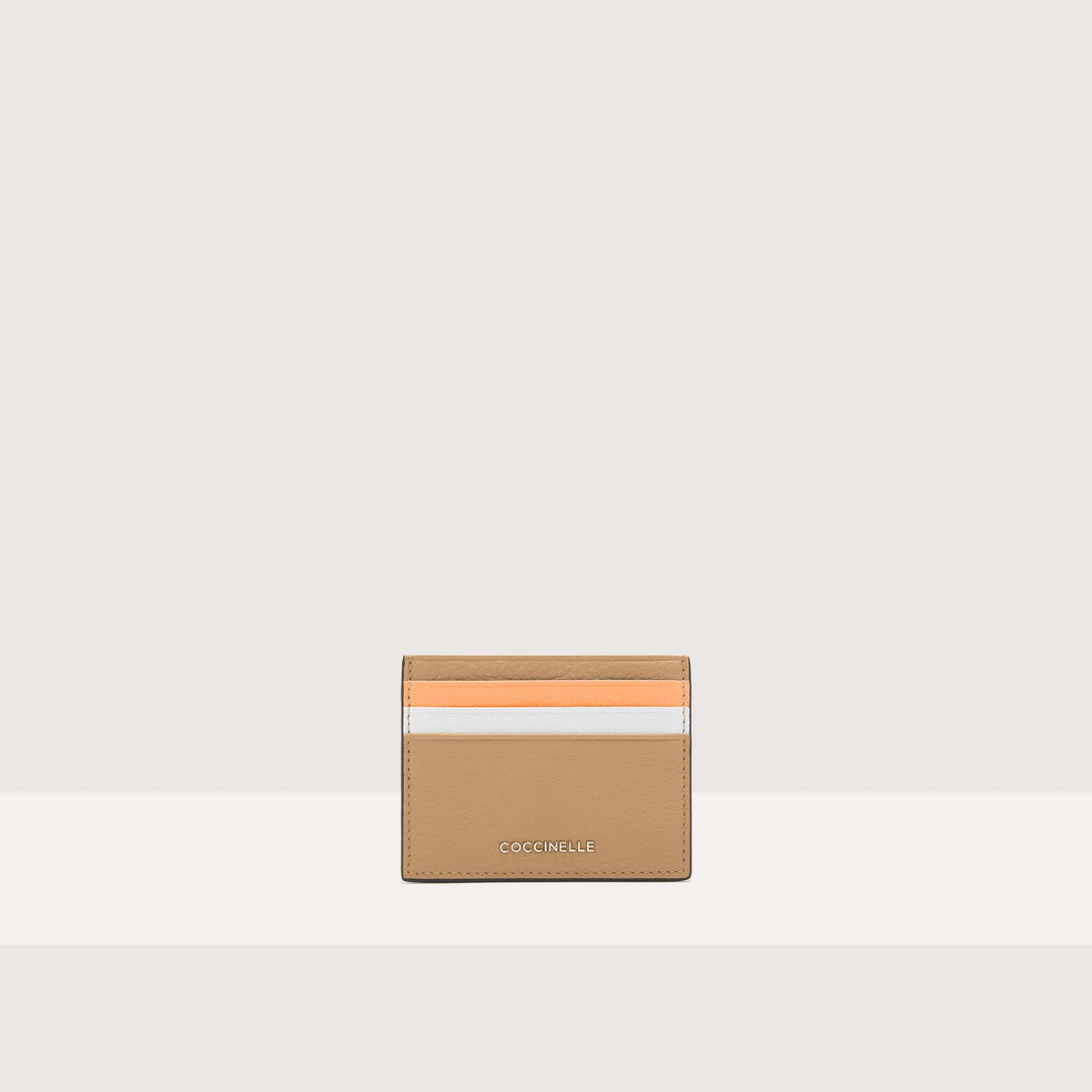 Coccinelle Metallic Tricolor Grained Leather Cardholder