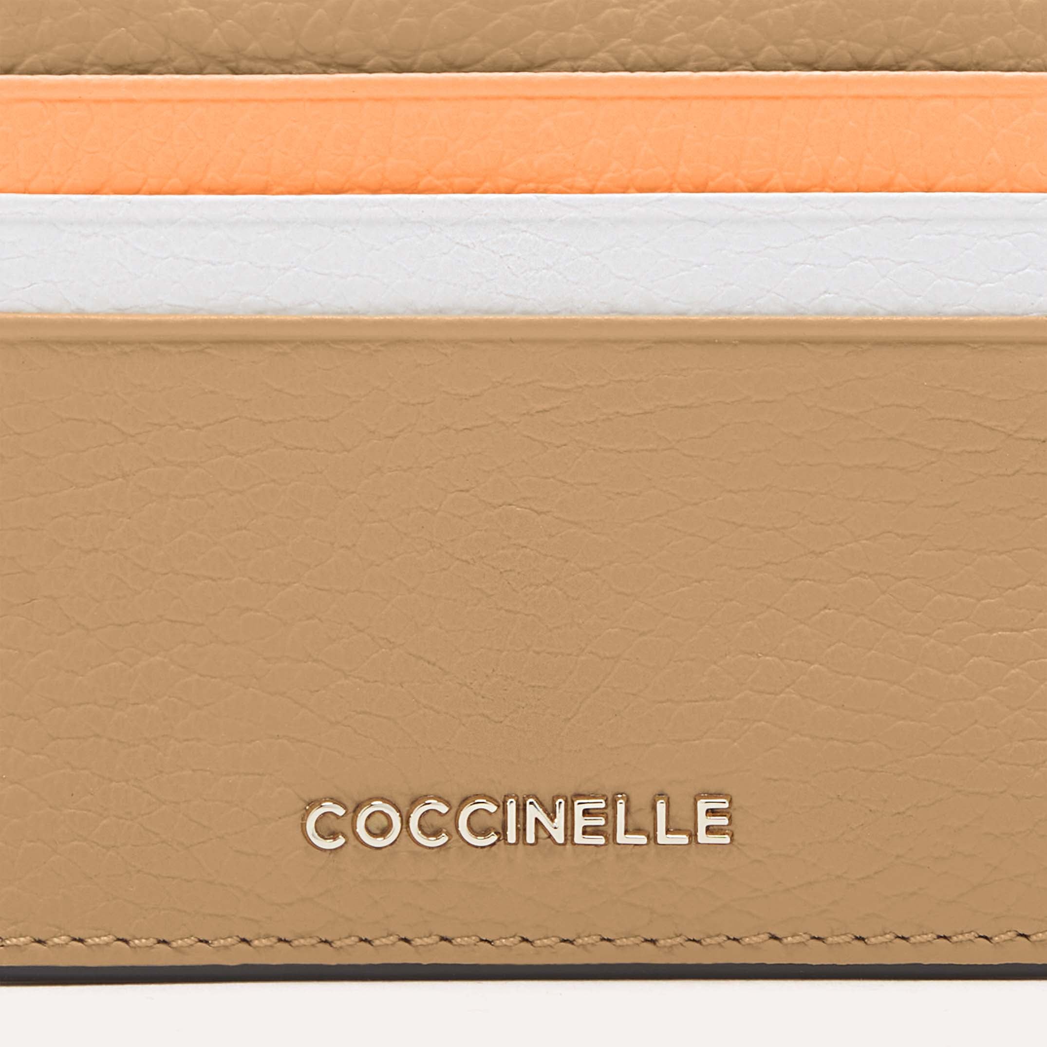 Coccinelle Metallic Tricolor Grained Leather Cardholder