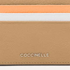 Coccinelle Metallic Tricolor Grained Leather Cardholder