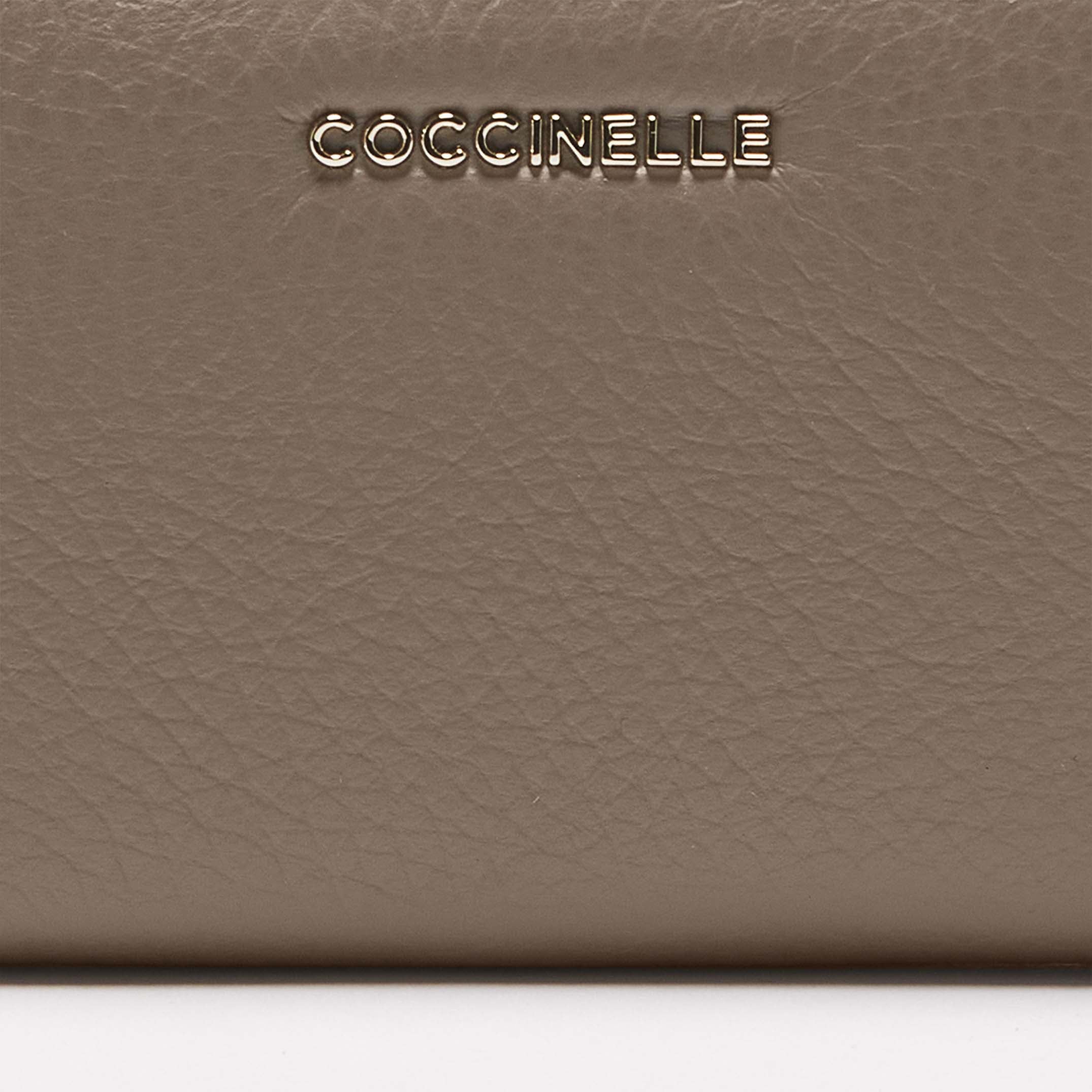 Coccinelle Metallic Soft Card Holder - Beige