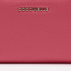 Coccinelle Metallic Soft Card Holder - Pink