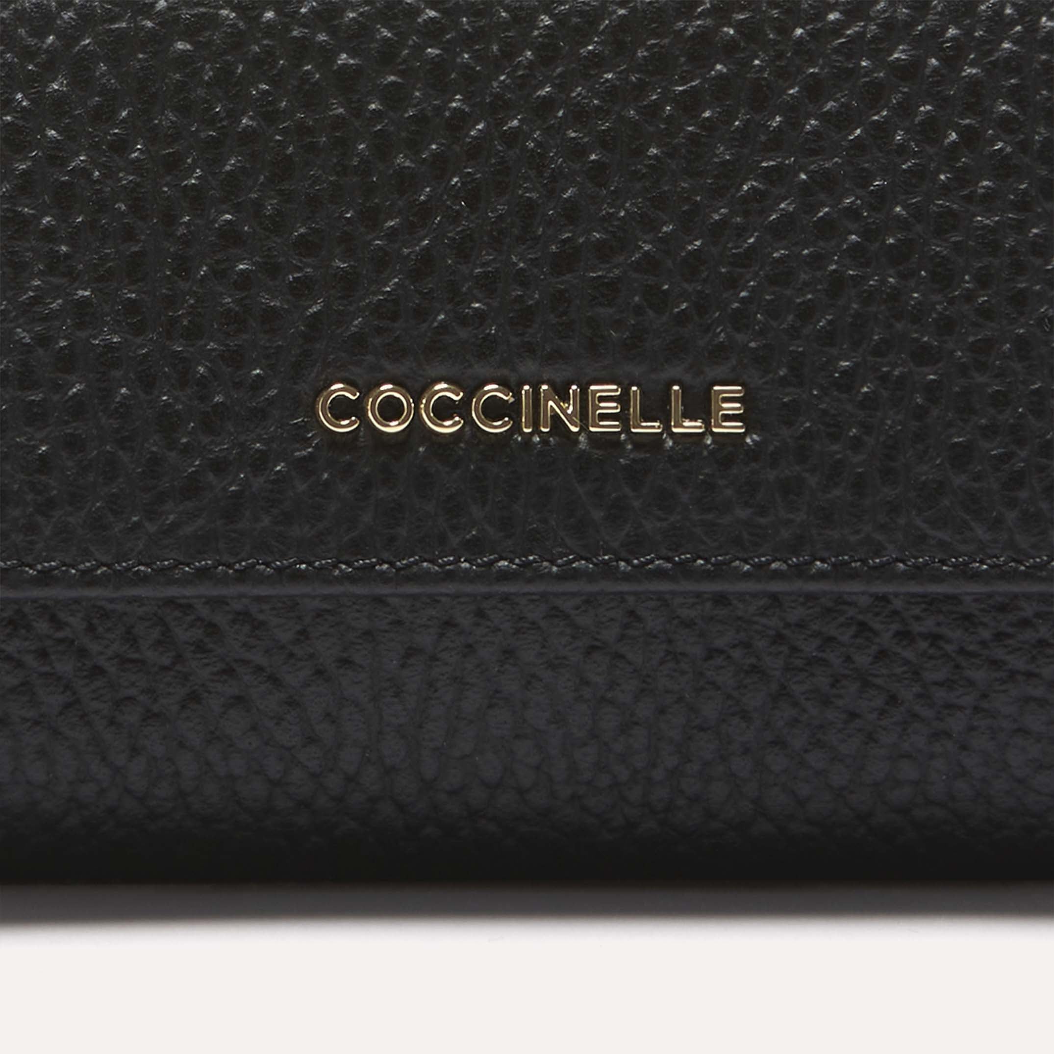 Coccinelle Metallic Soft Card Holder - Black