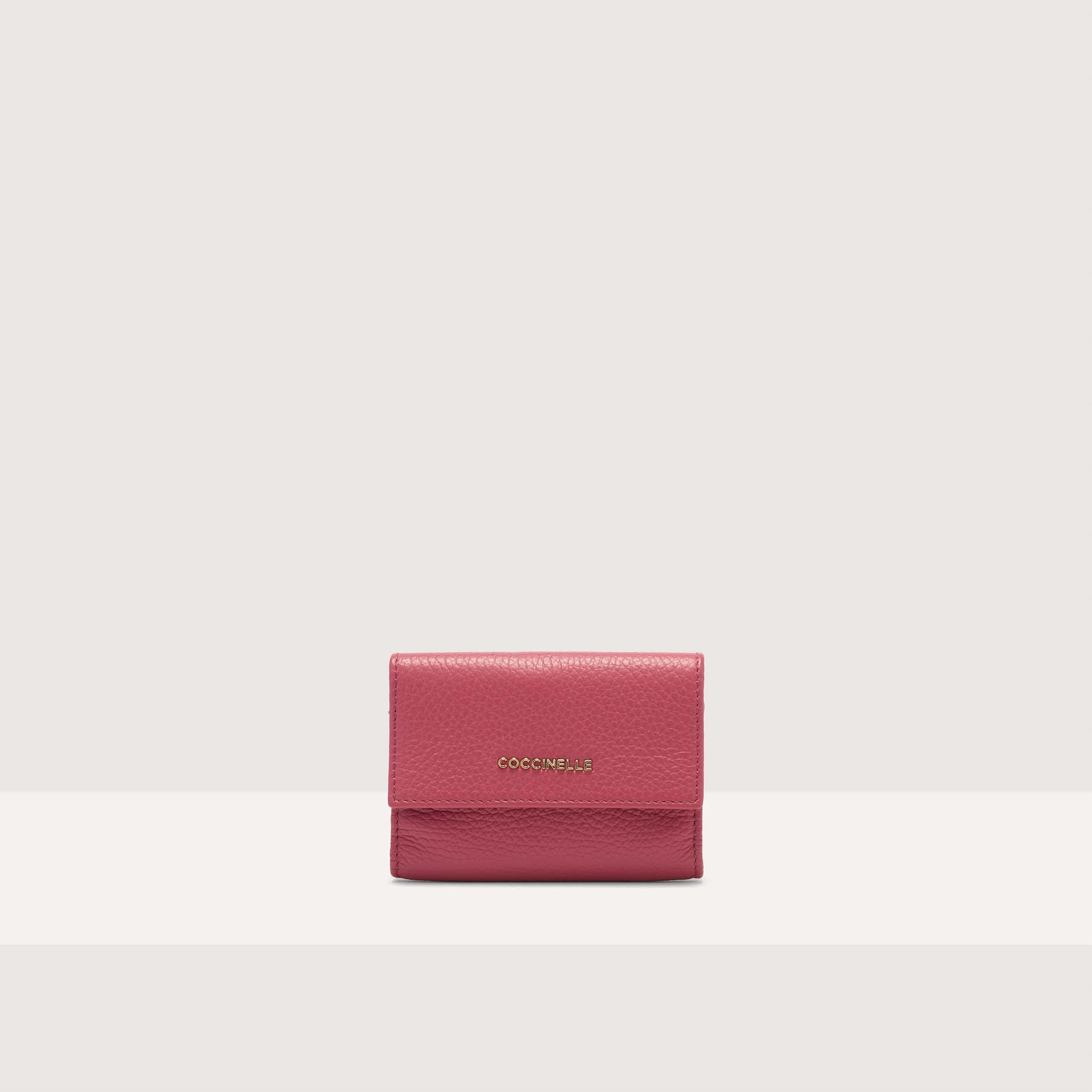 Coccinelle Metallic Soft Card Holder - Pink