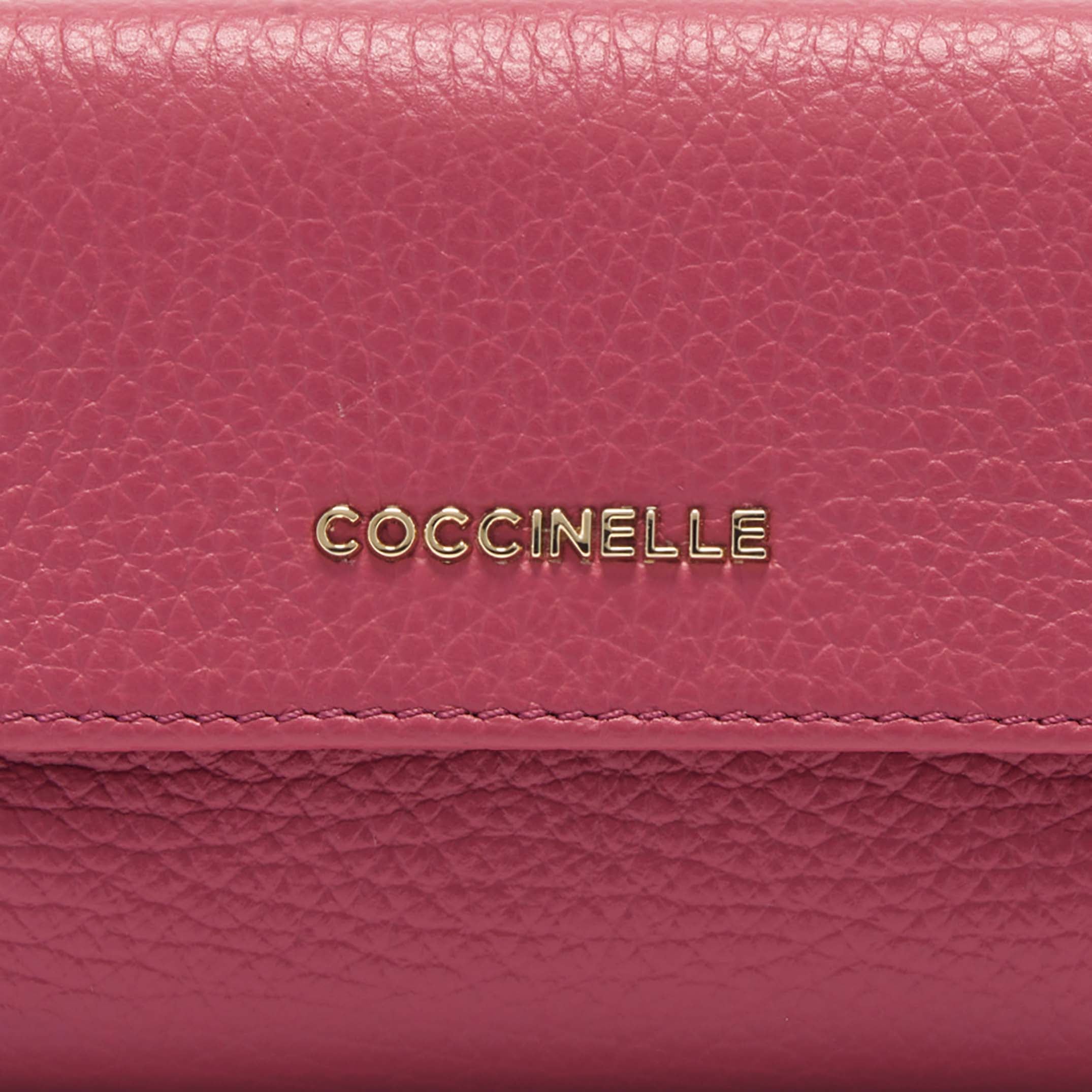 Coccinelle Metallic Soft Card Holder - Pink