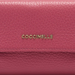 Coccinelle Metallic Soft Card Holder - Pink