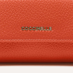 Coccinelle Metallic Soft Card Holder - Red