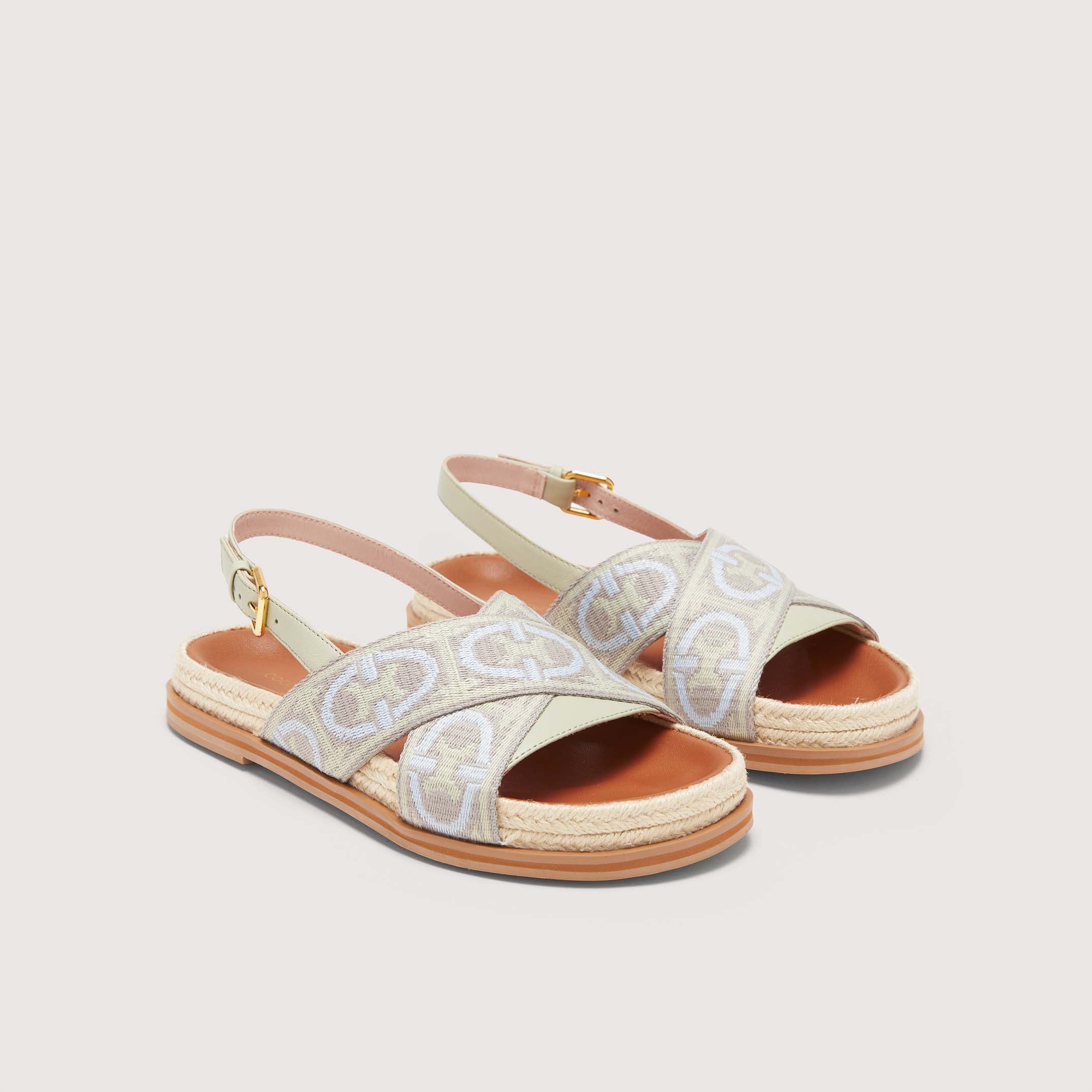 Coccinelle Monogram Ribbon Sandals