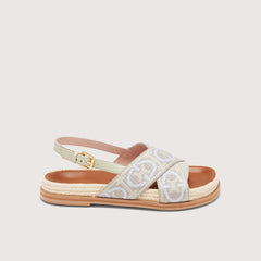 Coccinelle Monogram Ribbon Sandals