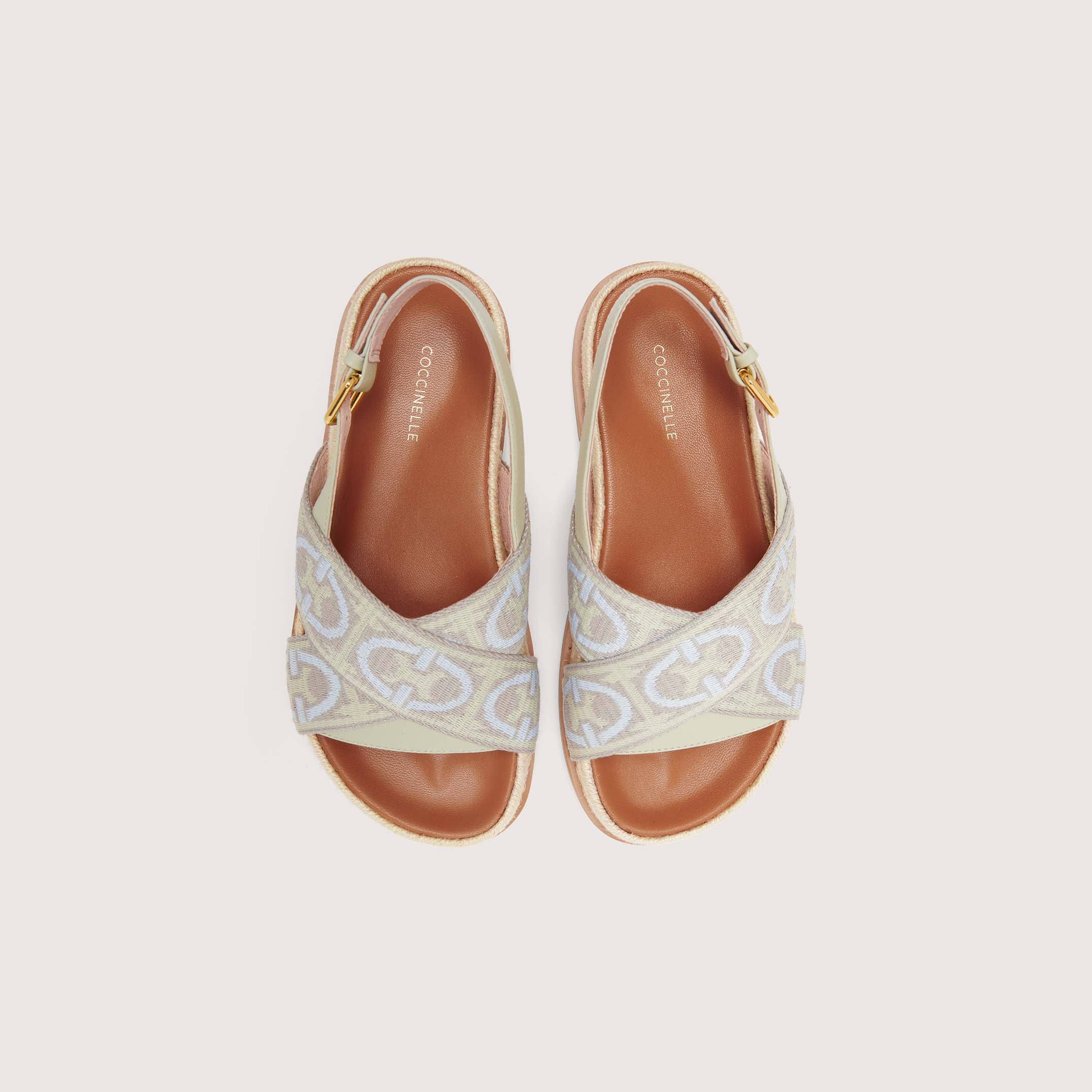 Coccinelle Monogram Ribbon Sandals