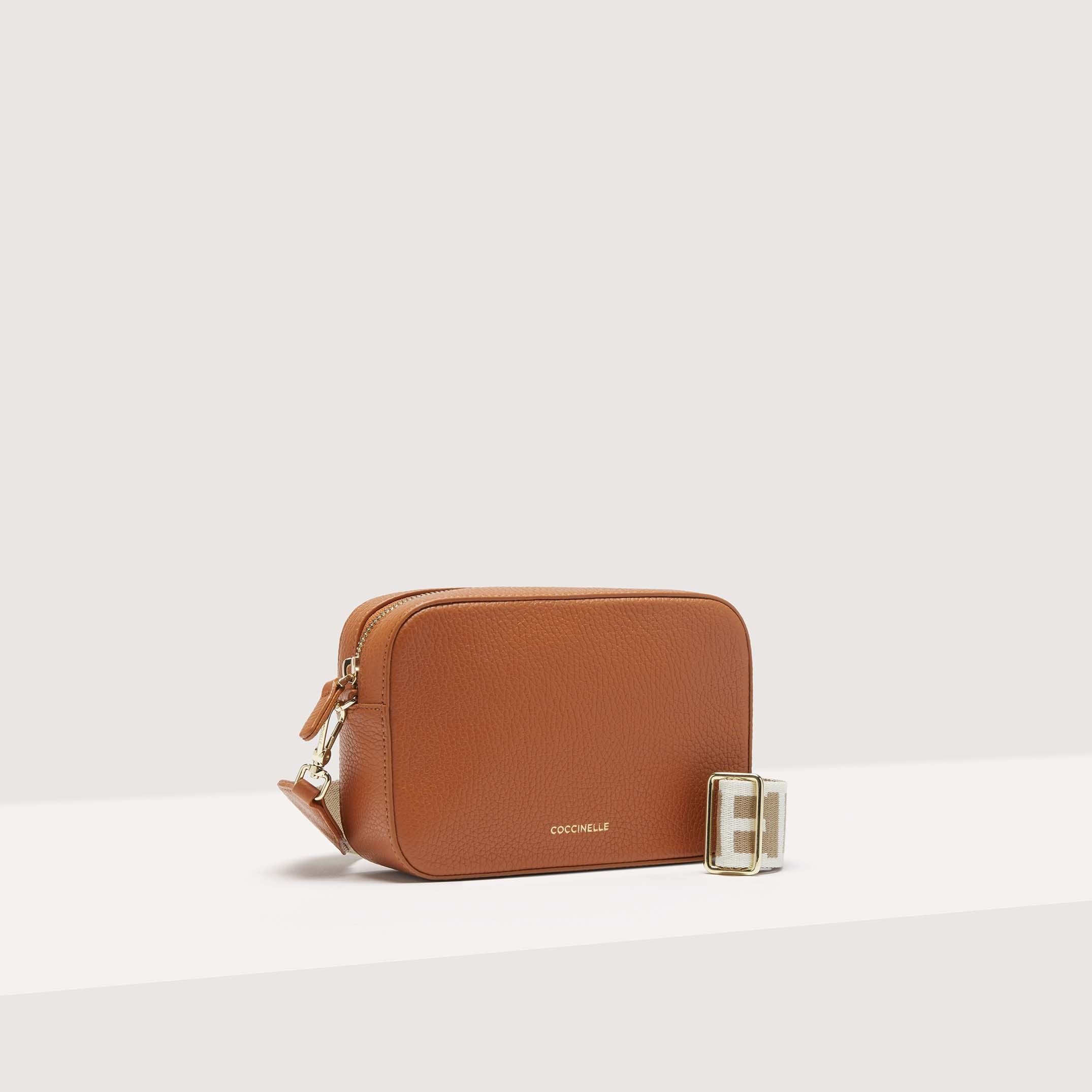 Coccinnelle Tebe Small Brown Cuir Crossbody Bag