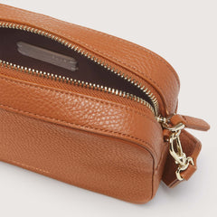 Coccinnelle Tebe Small Brown Cuir Crossbody Bag