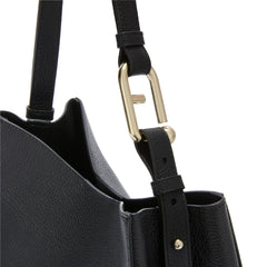 Furla Nuvola Black Bucket Bag - Small