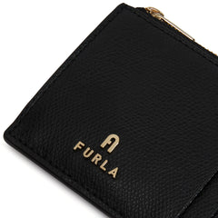 Furla Camelia Black Zipped Card Case - Medium