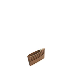 Furla Camelia Brown Zipped Card Case  - Small