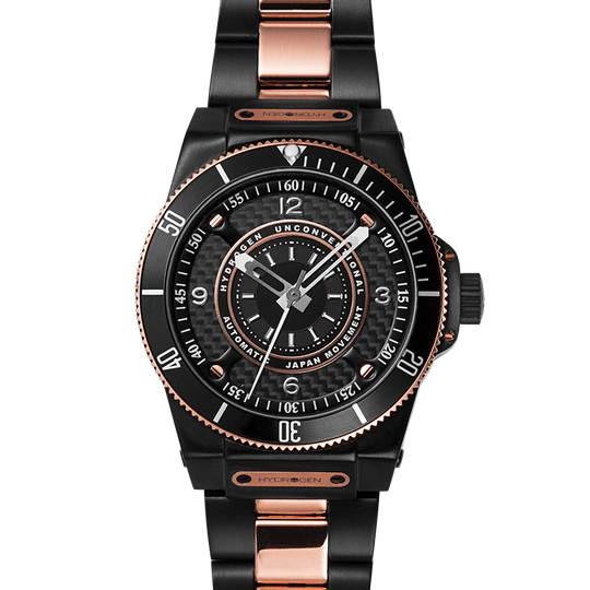 Hydrogren Sportivo Black-Rose Gold Link Watch