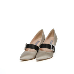 SJP By Sarah Jessica Parker Highgate Ebony Satin 70mm Pumps