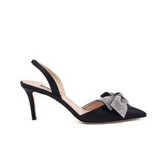 SJP by Sarah Jessica Parker Jamil 70mm Black Satin Slingbacks