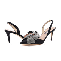 SJP by Sarah Jessica Parker Jamil 70mm Black Satin Slingbacks