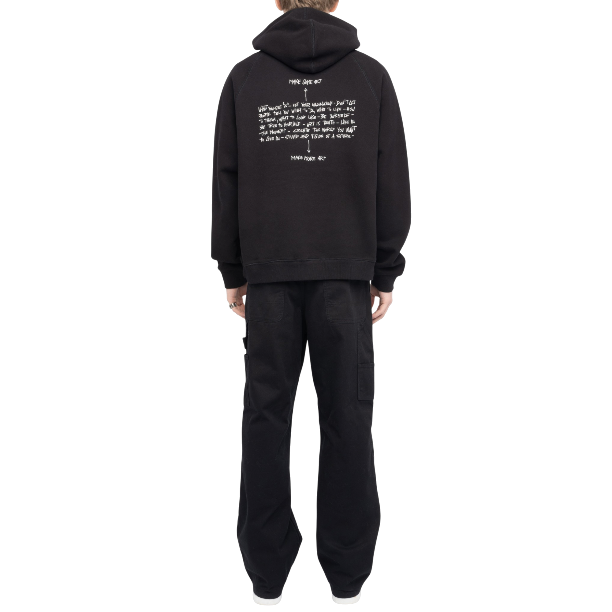 Georgy Manifesto Embroidered Hoodie - Black