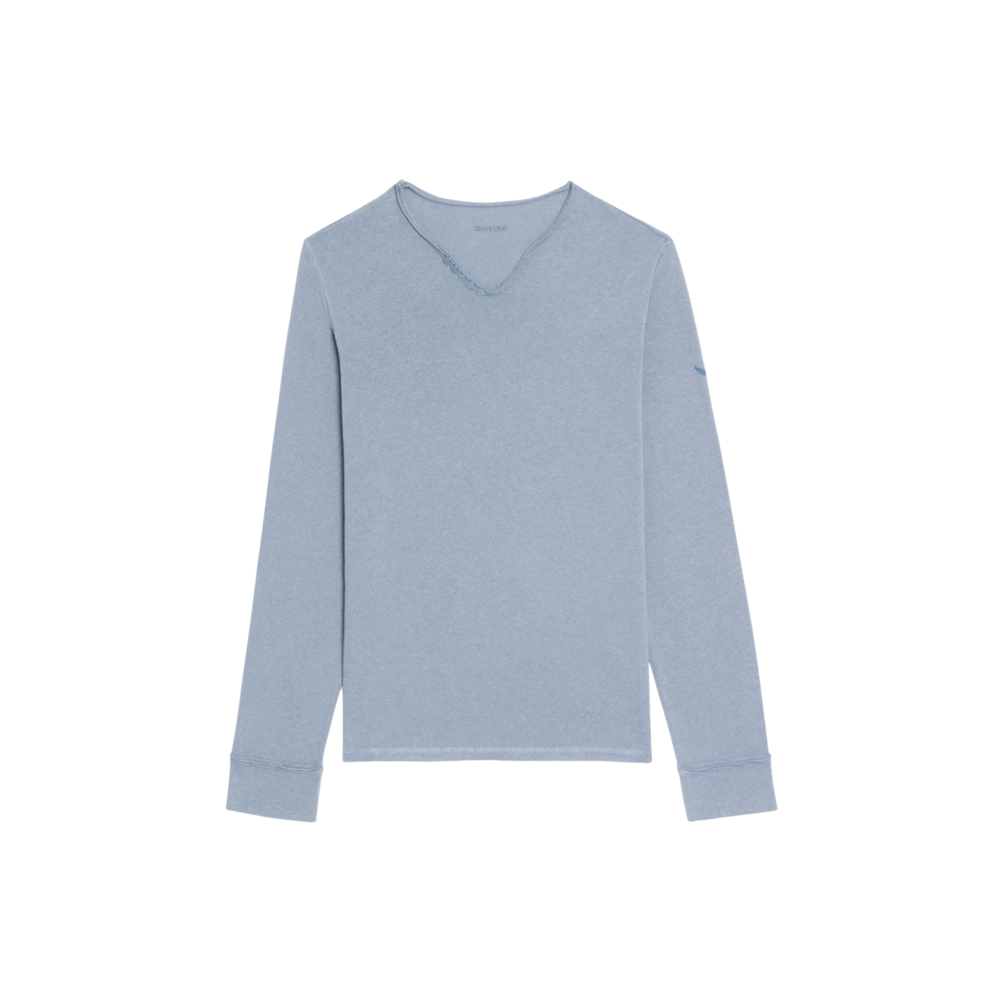 Monastir Washed Linen-Blend Henley T-Shirt - Sixtine Blue