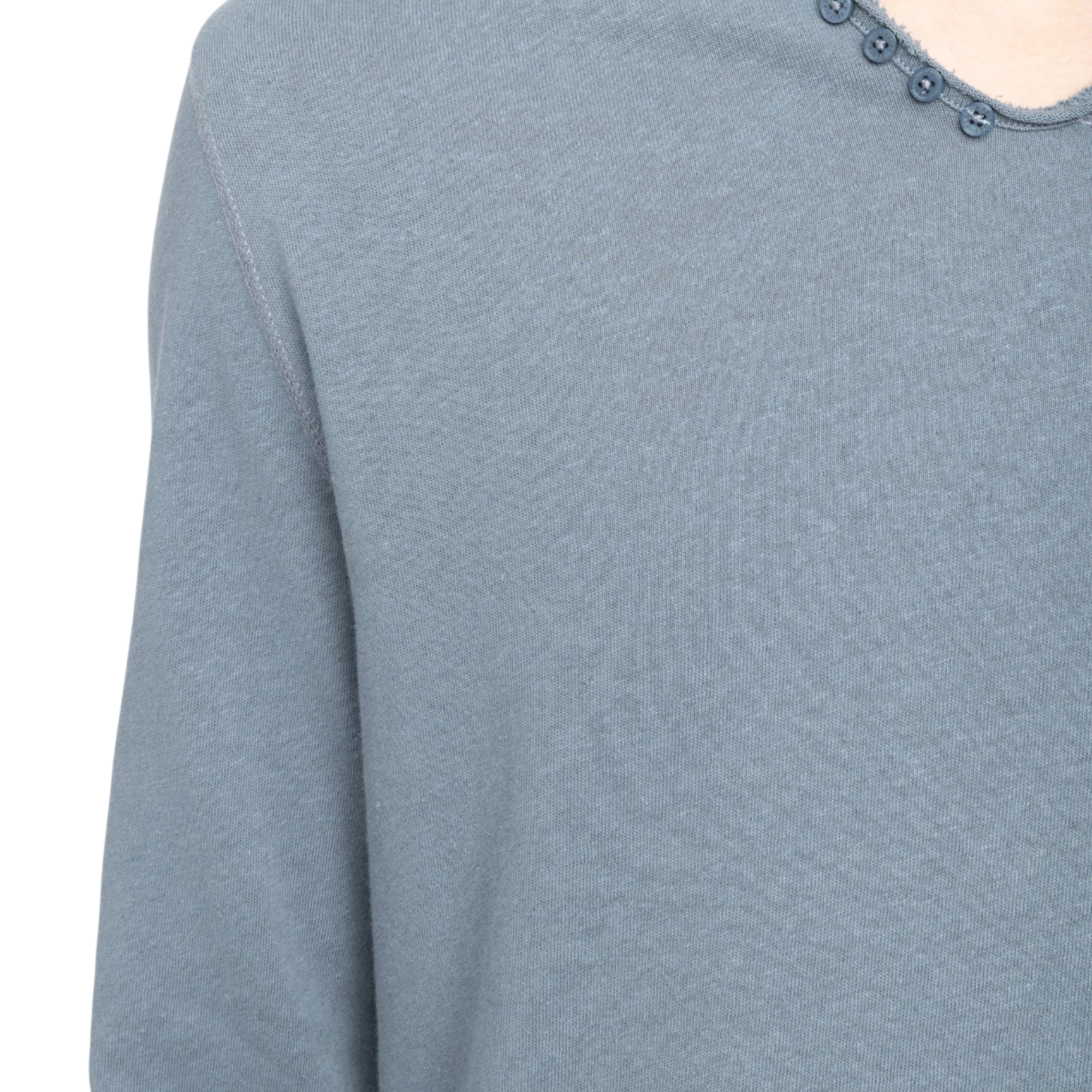 Monastir Washed Linen-Blend Henley T-Shirt - Sixtine Blue