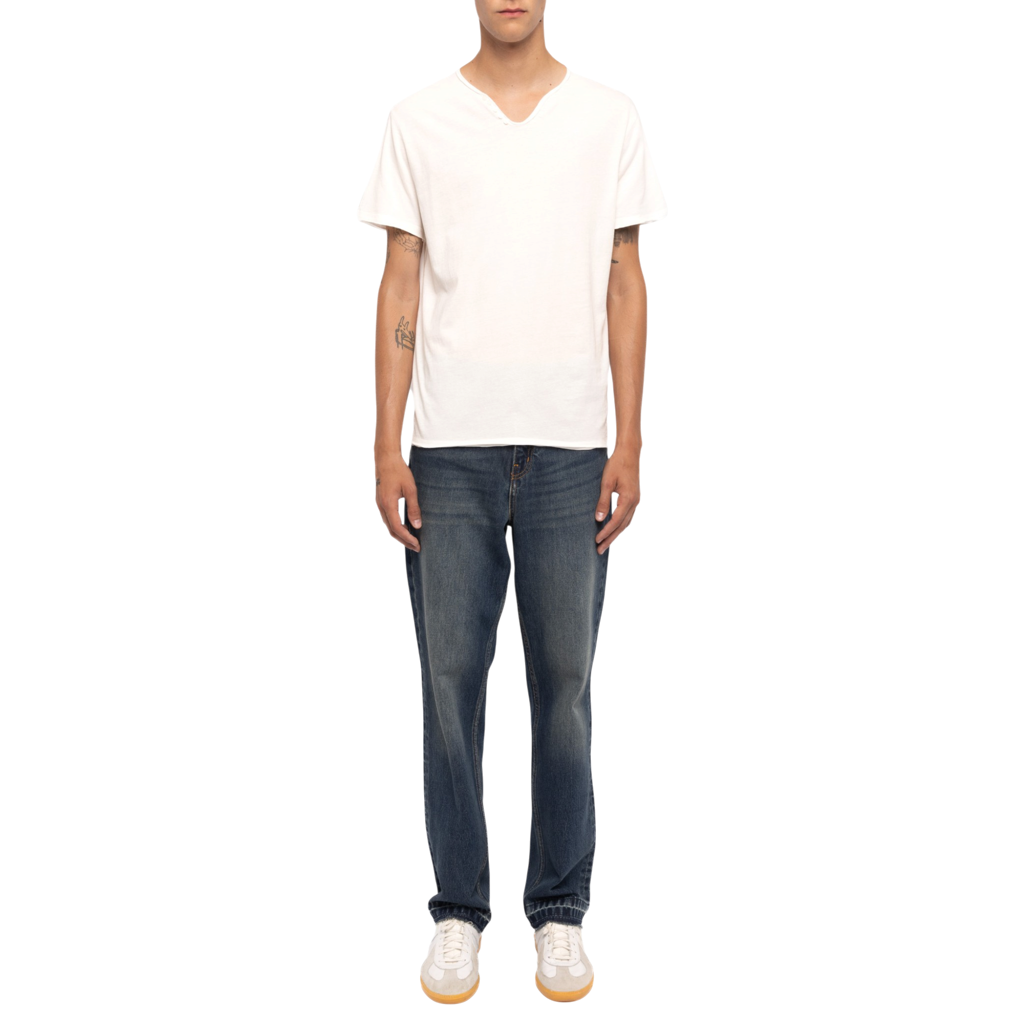 Monastir Voltaire-Print Cotton Henley T-Shirt - Judo White