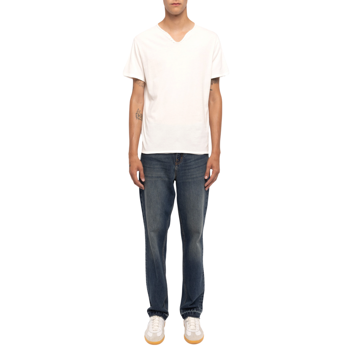 Monastir Voltaire-Print Cotton Henley T-Shirt - Judo White