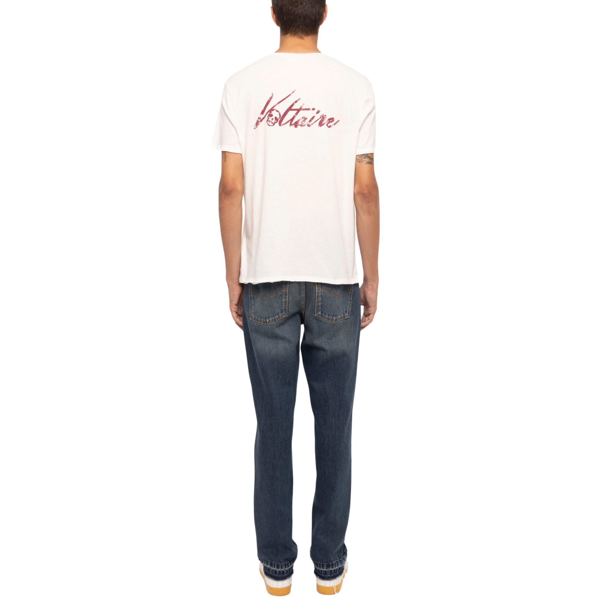 Monastir Voltaire-Print Cotton Henley T-Shirt - Judo White