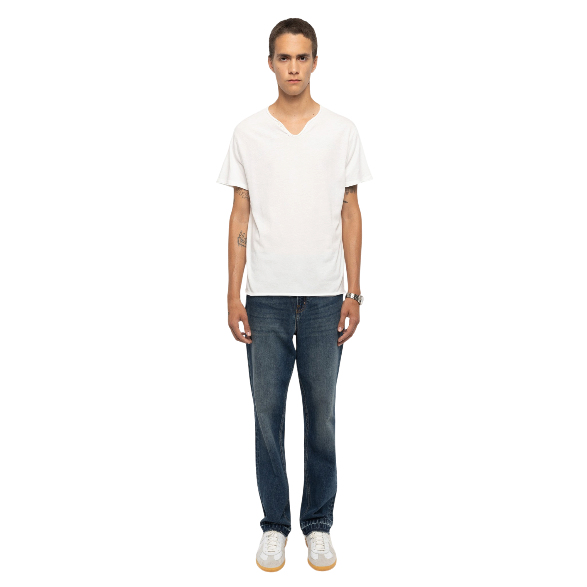 Monastir Voltaire-Print Cotton Henley T-Shirt - Judo White