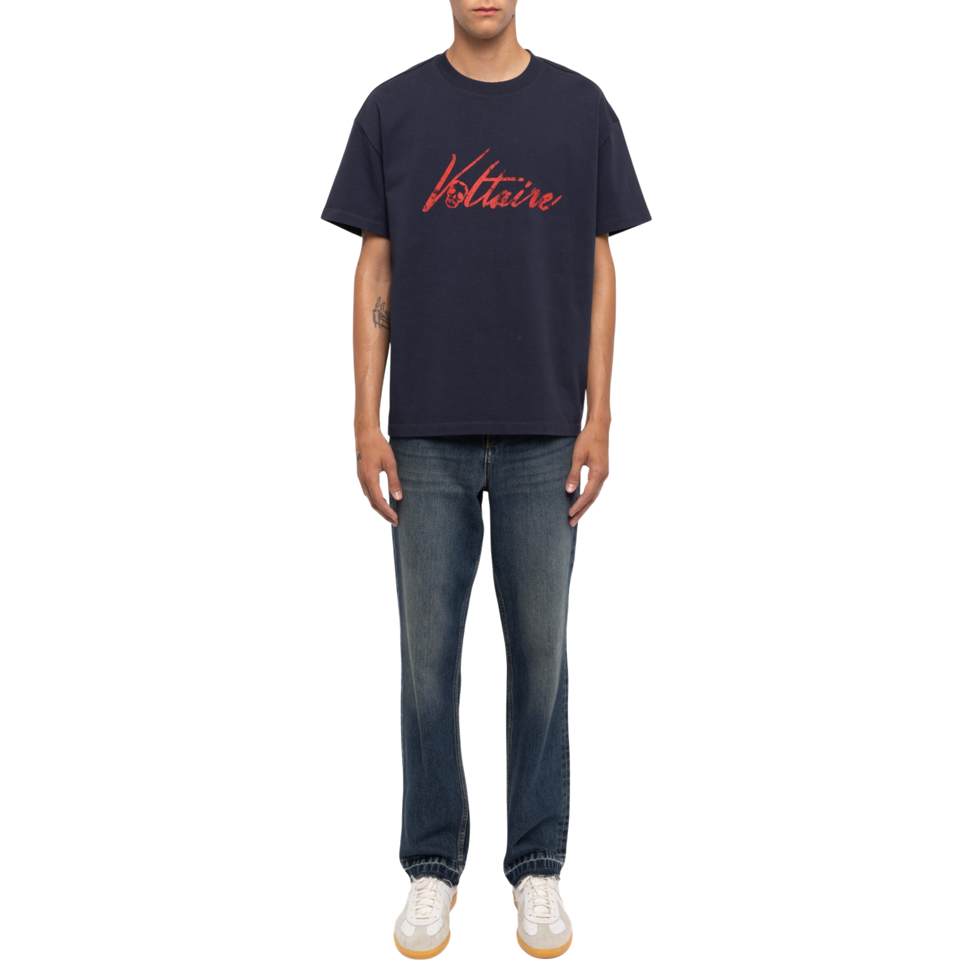 Teddy Voltaire Print T-Shirt - Encre Blue