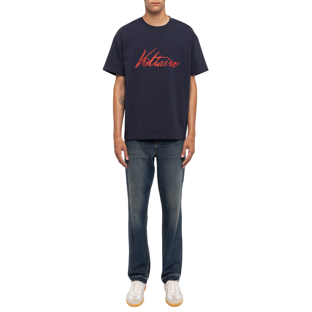 Teddy Voltaire Print T-Shirt - Encre Blue