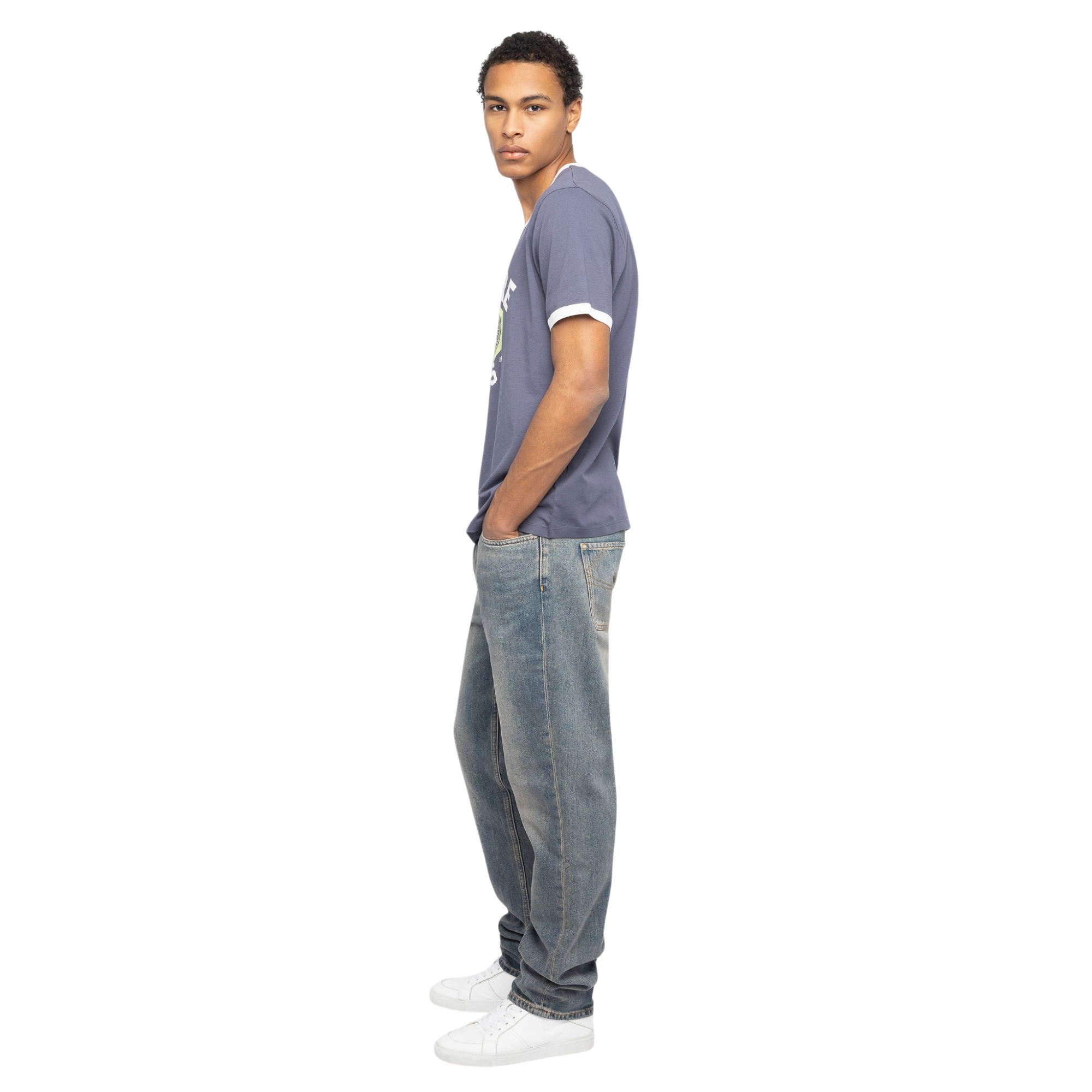 Woody Blason Graphic Cotton T-Shirt - Storm Blue