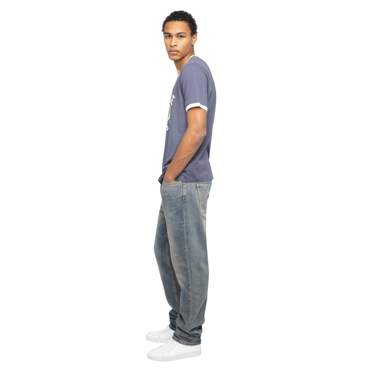 Woody Blason Graphic Cotton T-Shirt - Storm Blue