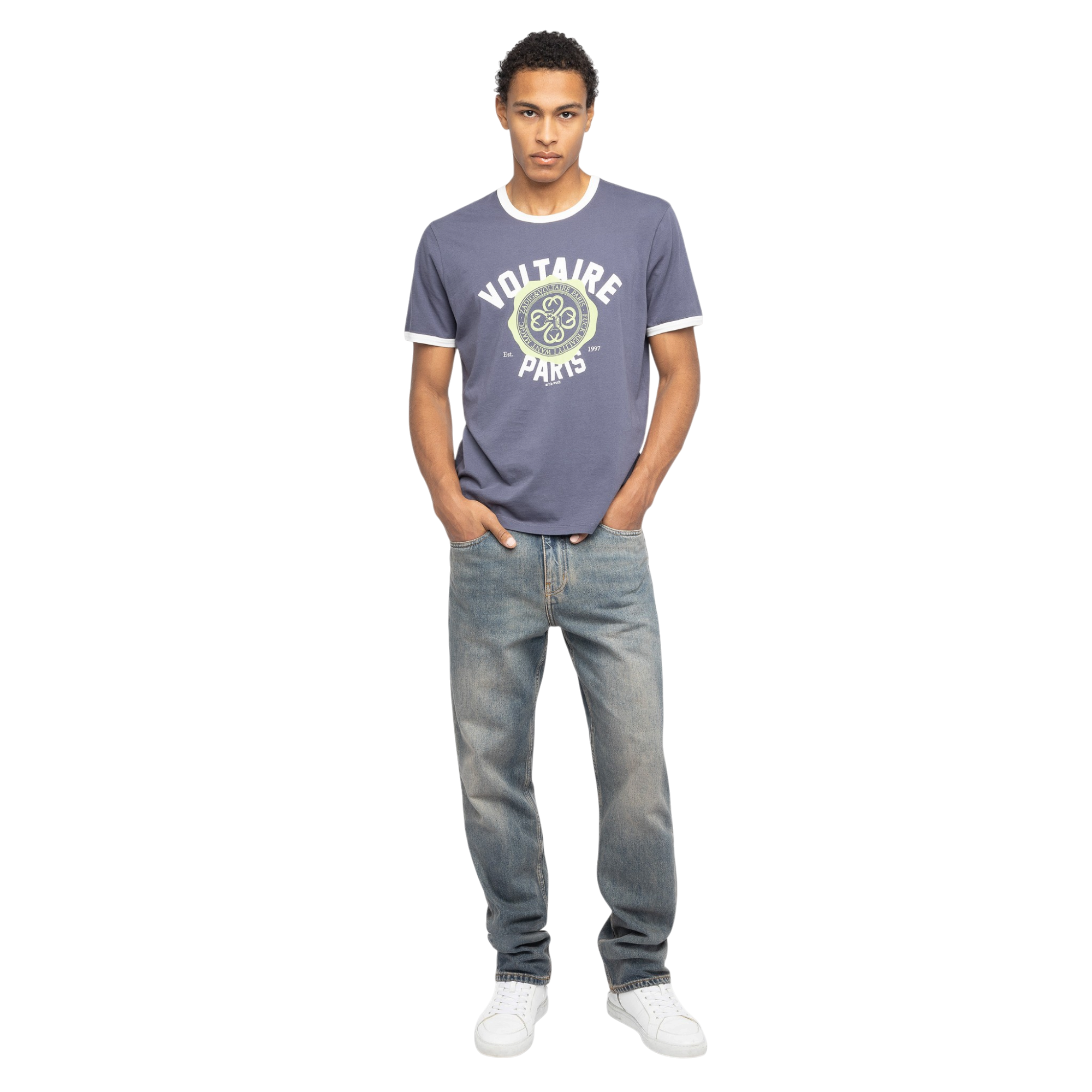 Woody Blason Graphic Cotton T-Shirt - Storm Blue
