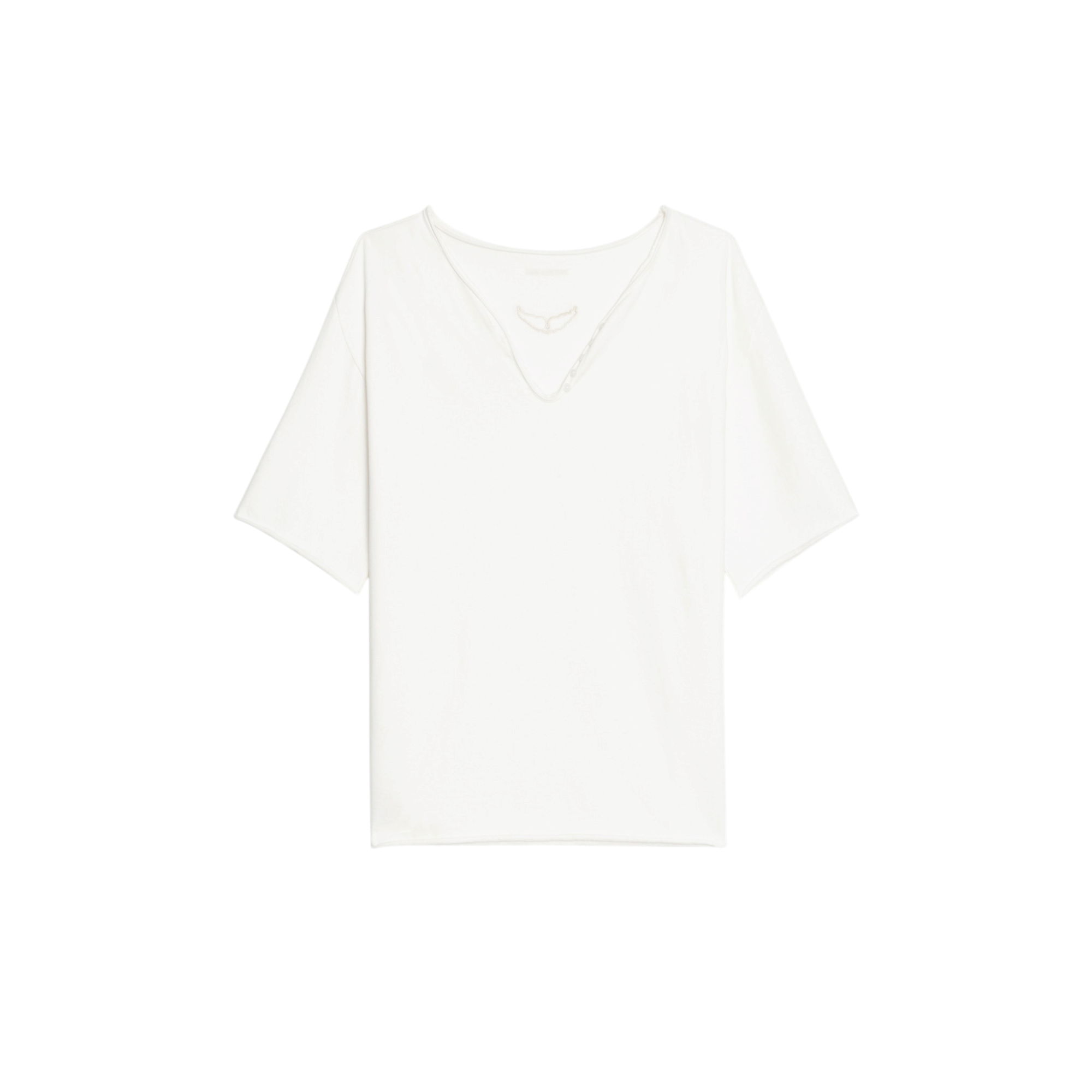 Meg Cotton V-Neck T-Shirt - Judo White