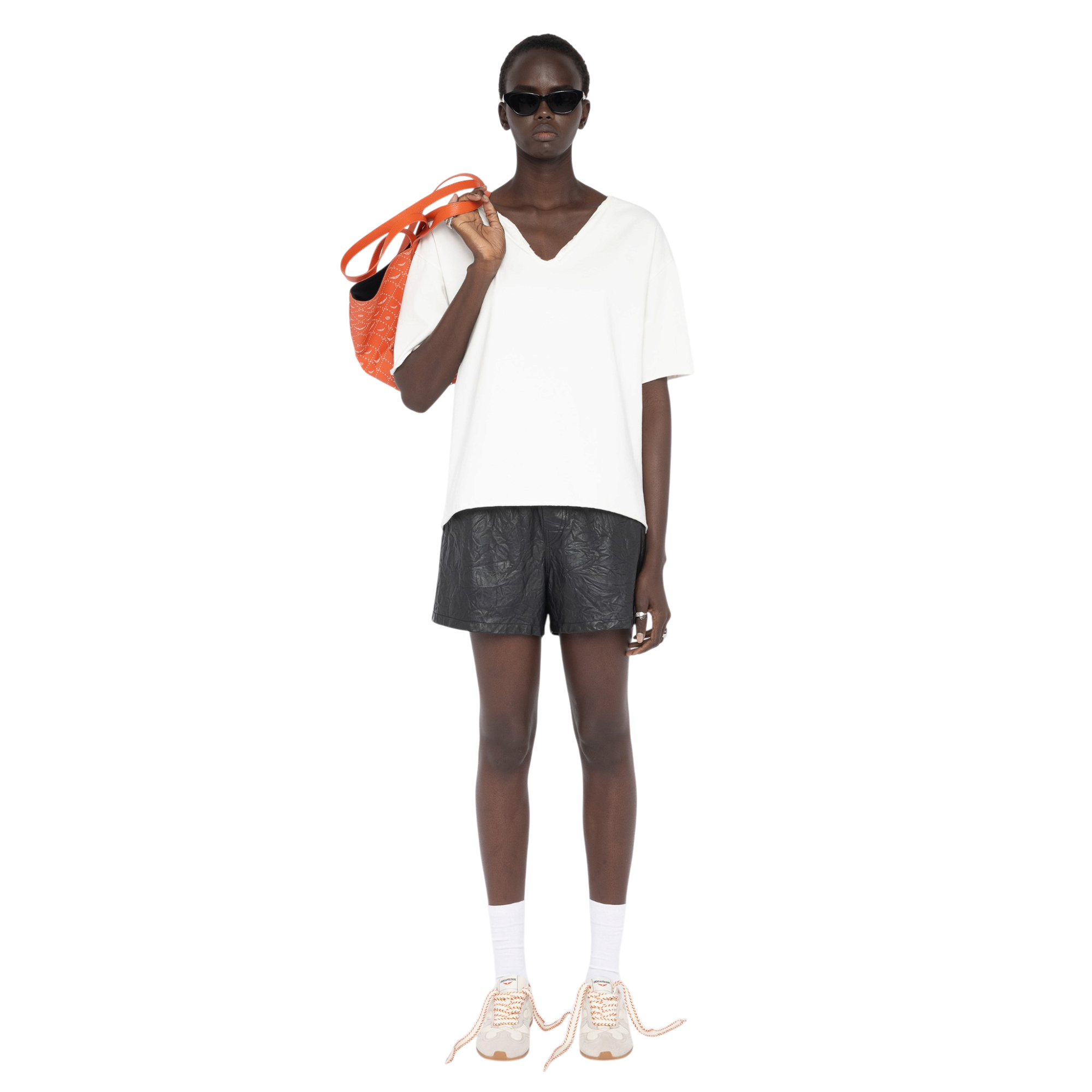 Meg Cotton V-Neck T-Shirt - Judo White