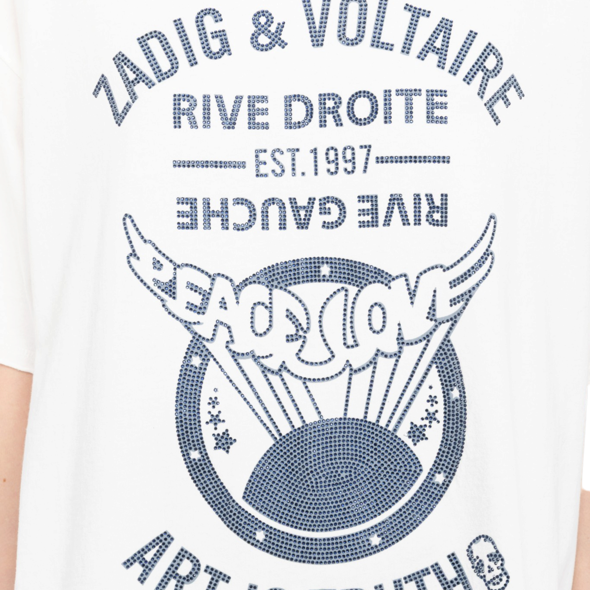 Berry Peace Crest Rhinestone Cotton T-Shirt - Judo White