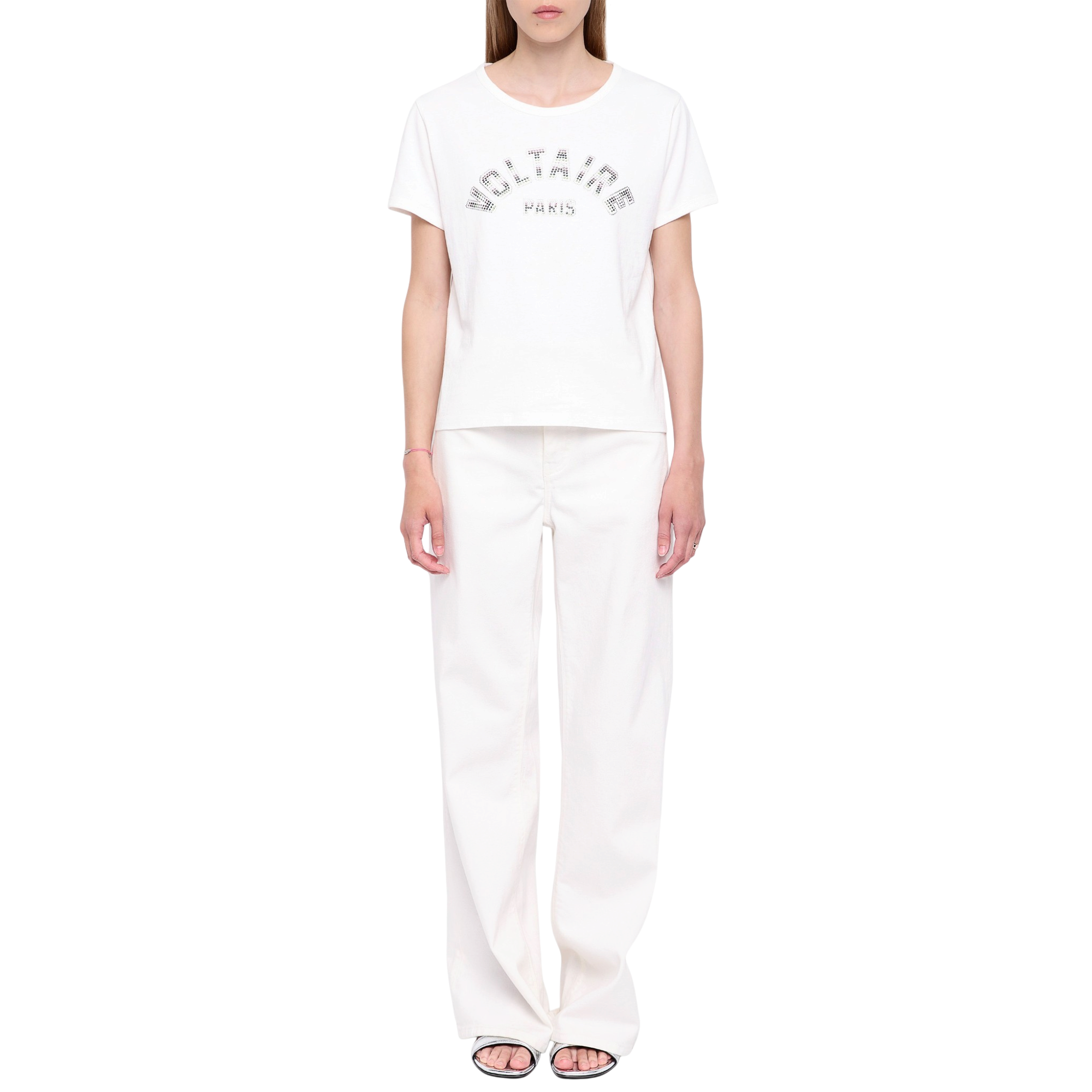 Alys Voltaire Paris Rhinestone Cotton T-Shirt - Judo White