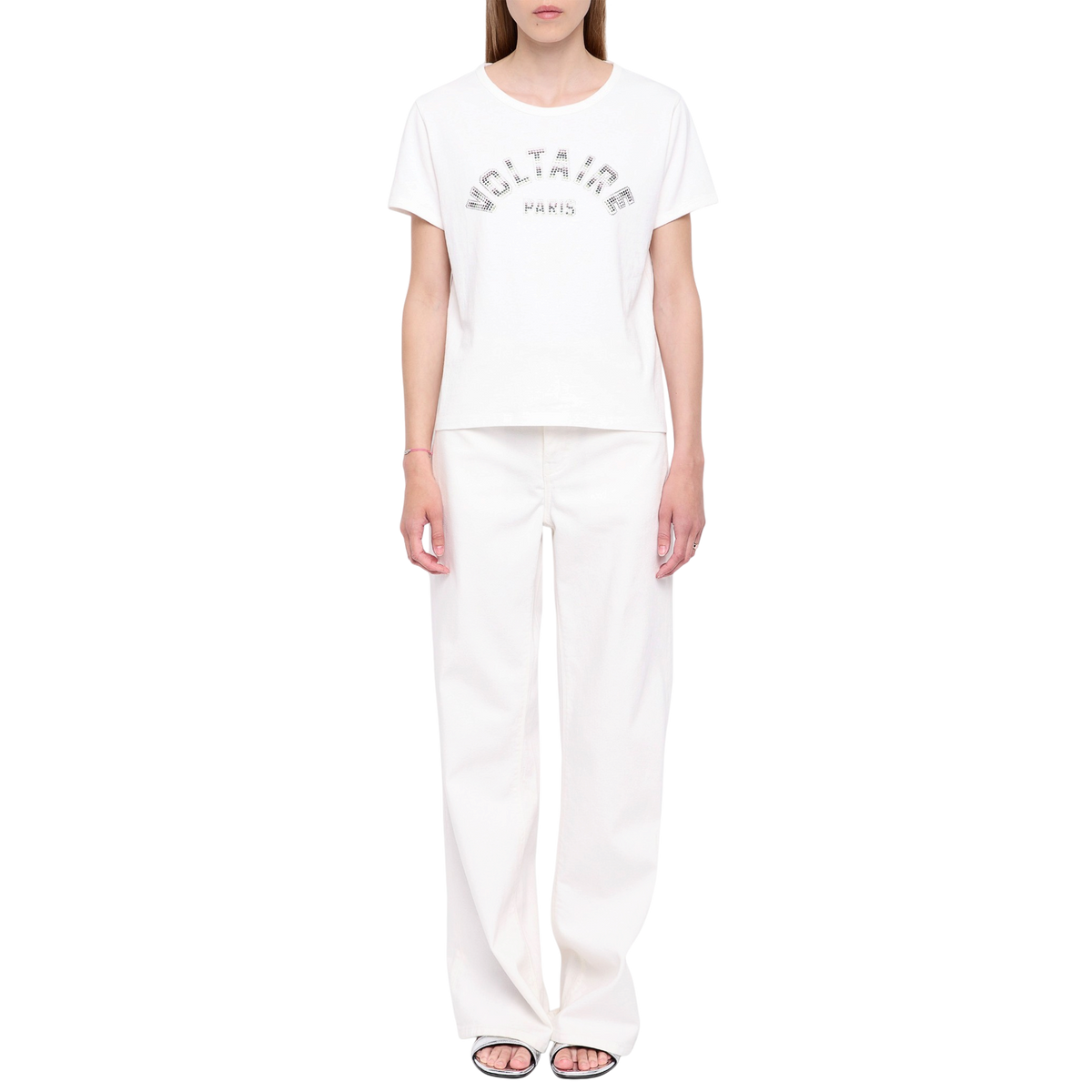 Alys Voltaire Paris Rhinestone Cotton T-Shirt - Judo White