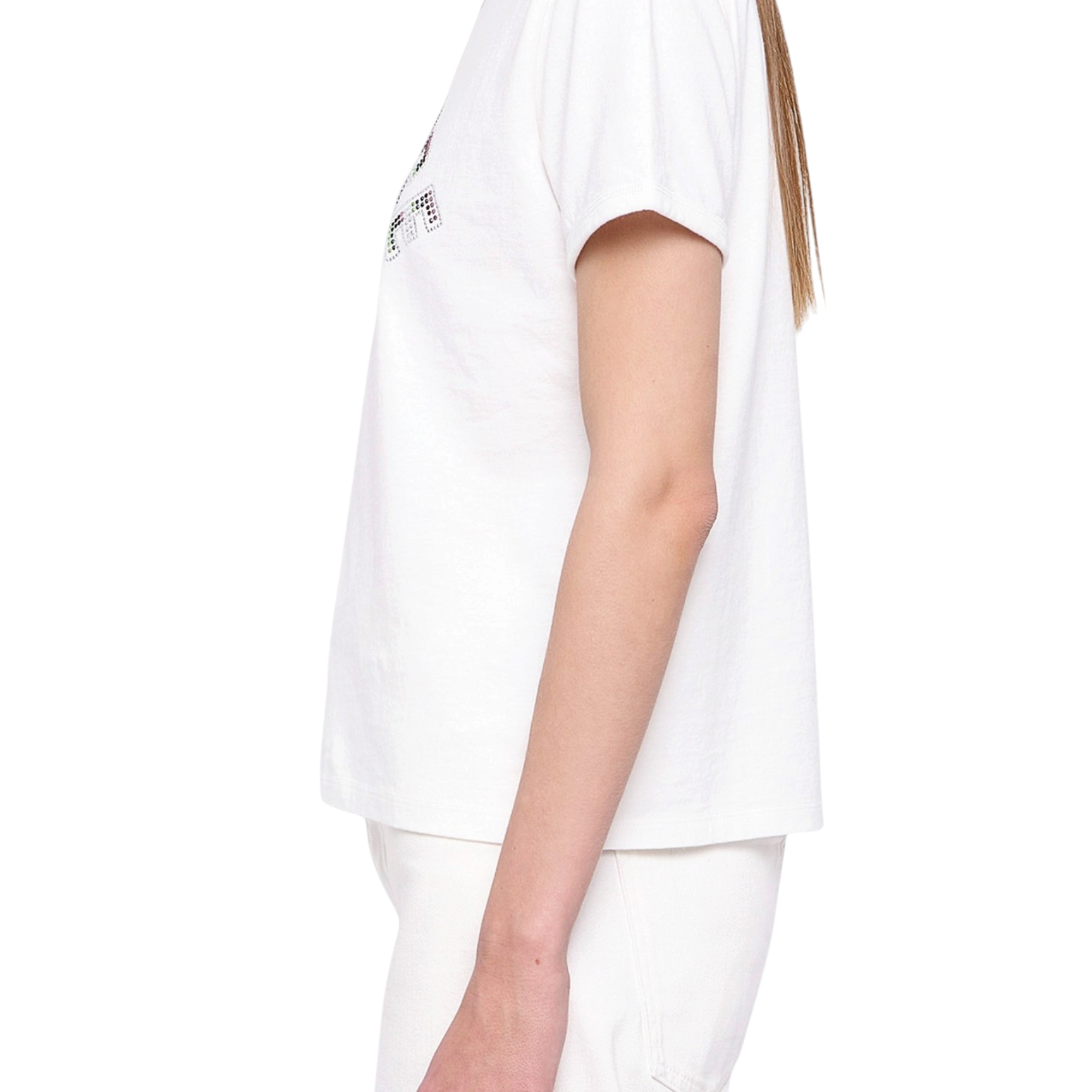 Alys Voltaire Paris Rhinestone Cotton T-Shirt - Judo White