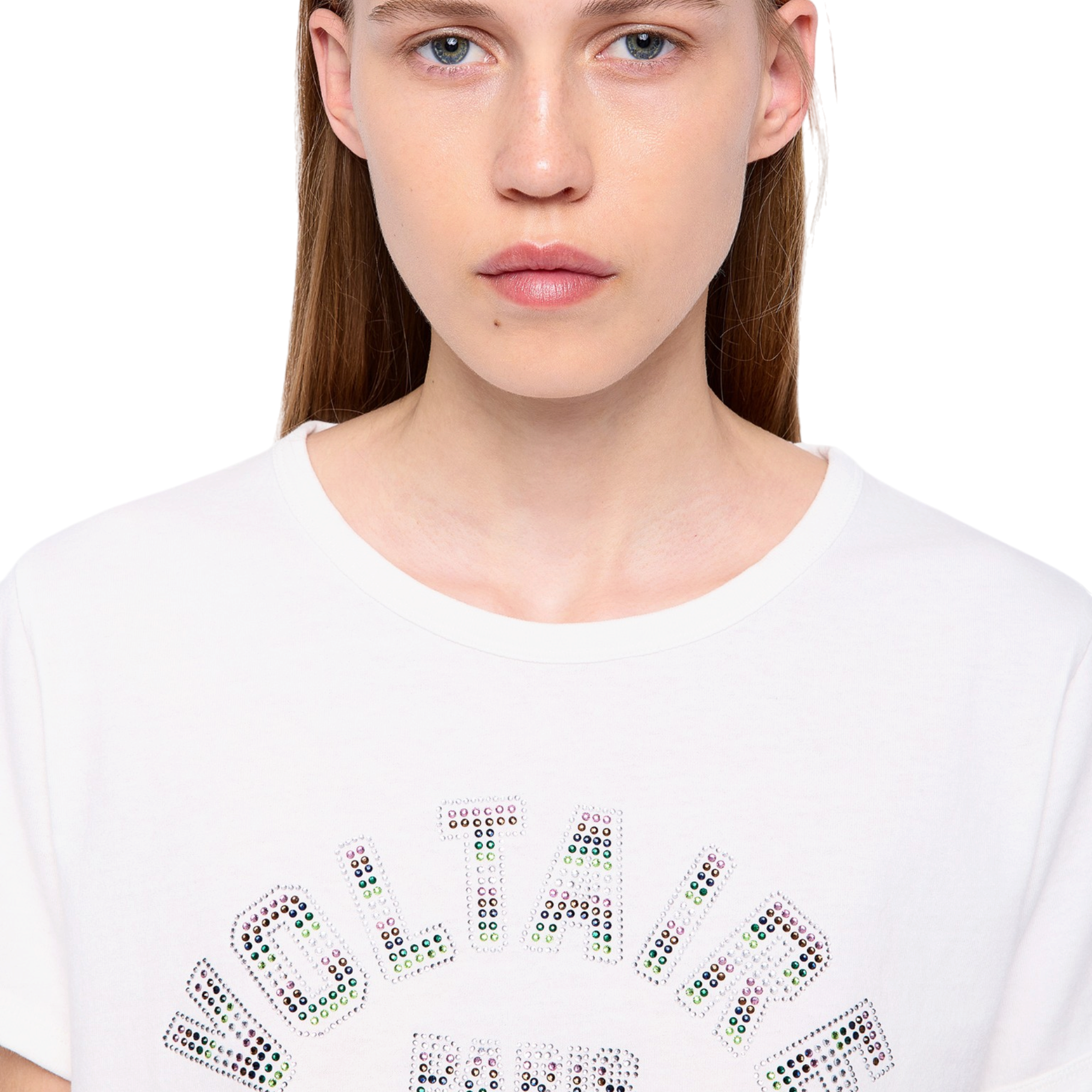 Alys Voltaire Paris Rhinestone Cotton T-Shirt - Judo White