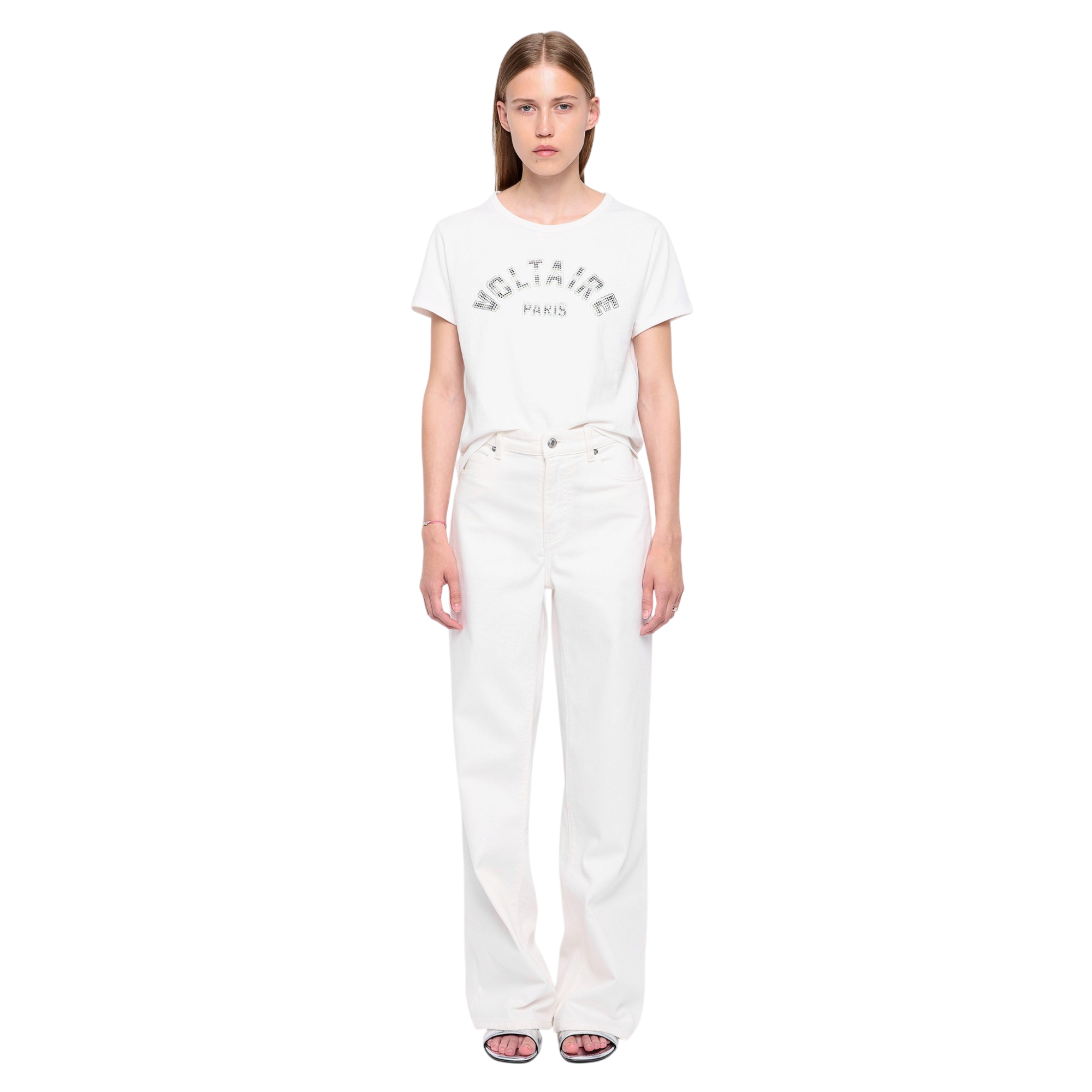 Alys Voltaire Paris Rhinestone Cotton T-Shirt - Judo White