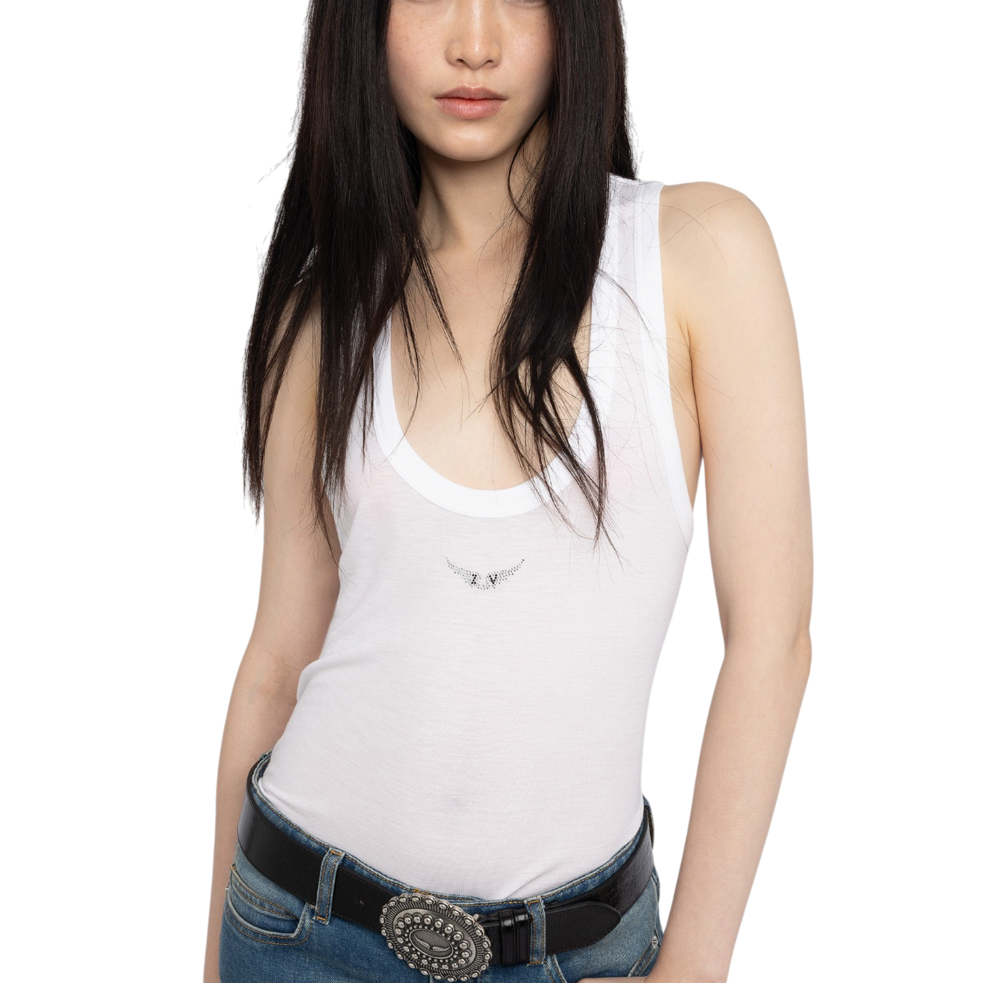 Bianca Lightweight Ribbed Modal Tank Top - White
