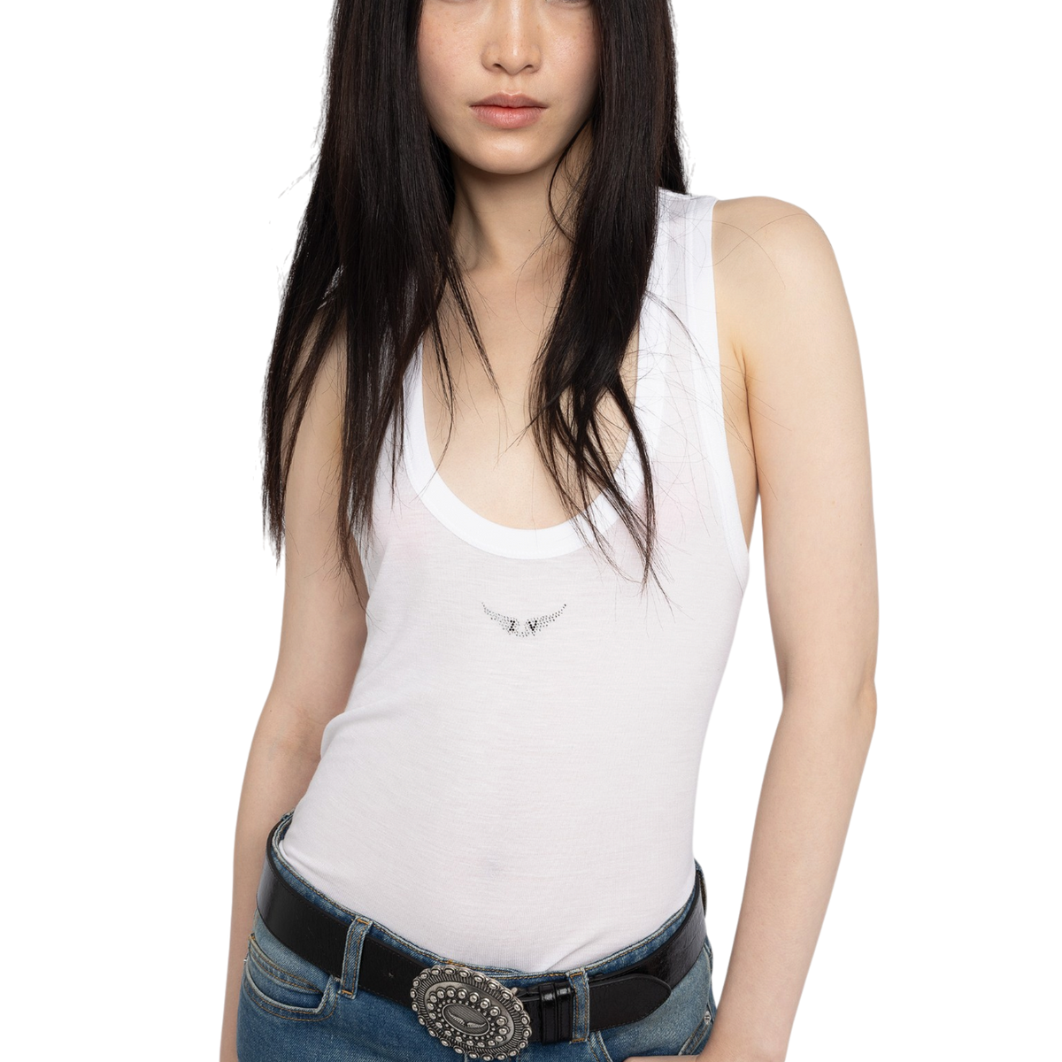 Bianca Lightweight Ribbed Modal Tank Top - White