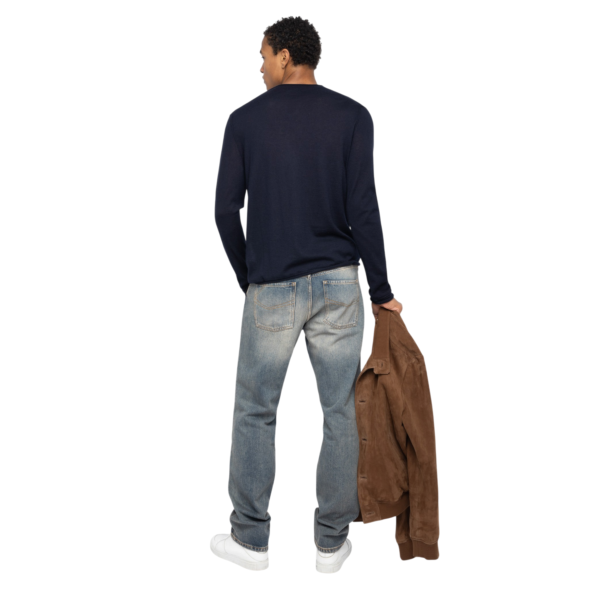 Monastir Revoltaire Cashmere Henley Jumper - Encre Blue