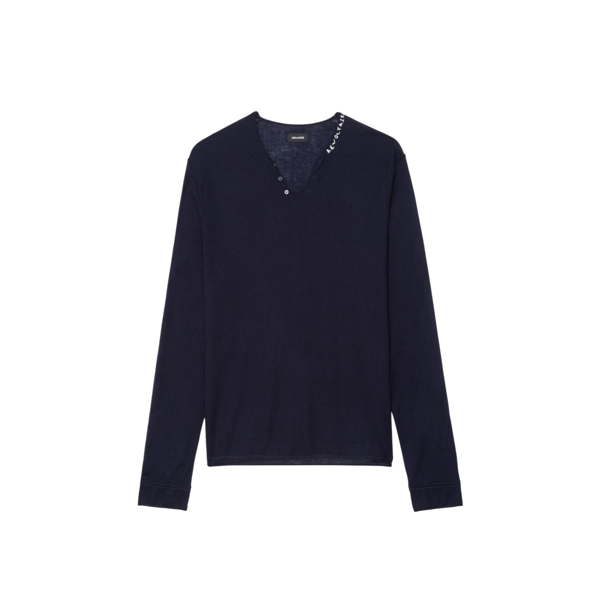 Monastir Revoltaire Cashmere Henley Jumper - Encre Blue