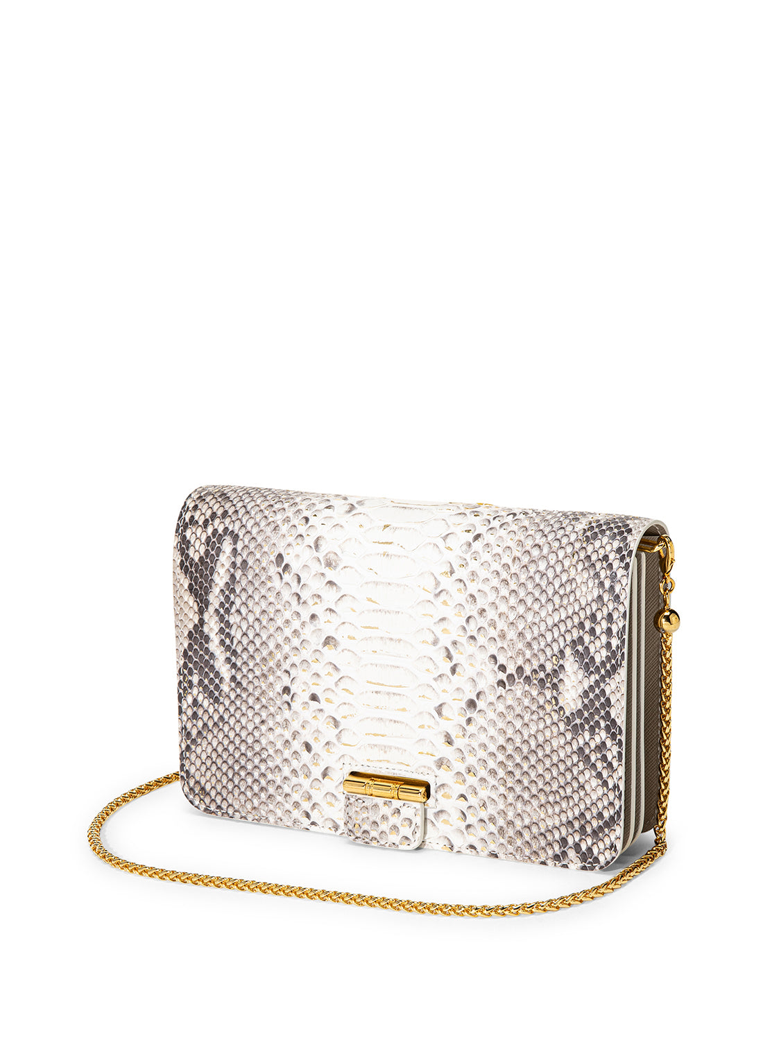 Orchidea Oro Crocodile Leather City Edge Lyra Chain Wallet