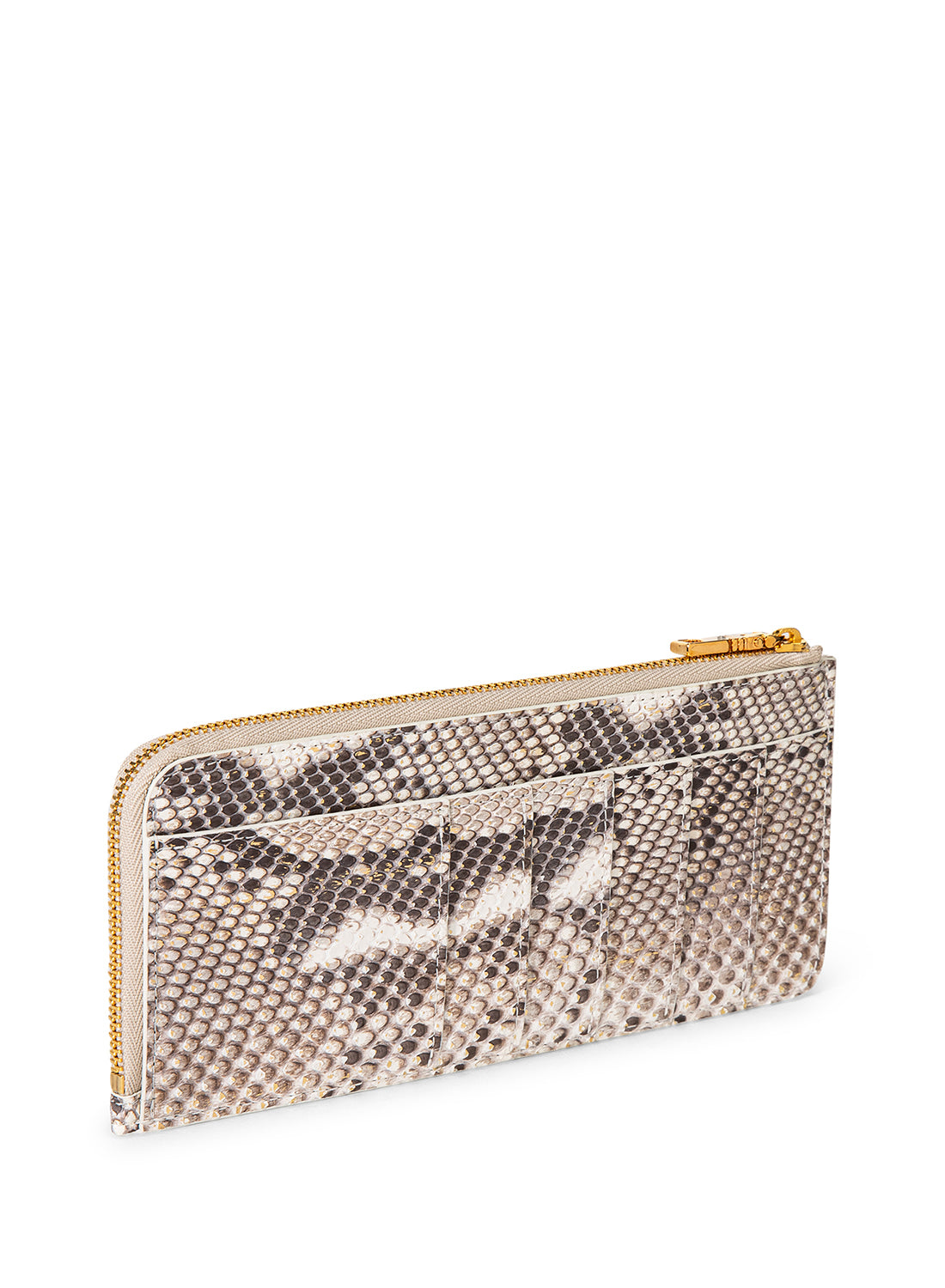 Orchidea Oro Crocodile Leather Slim Long Wallet