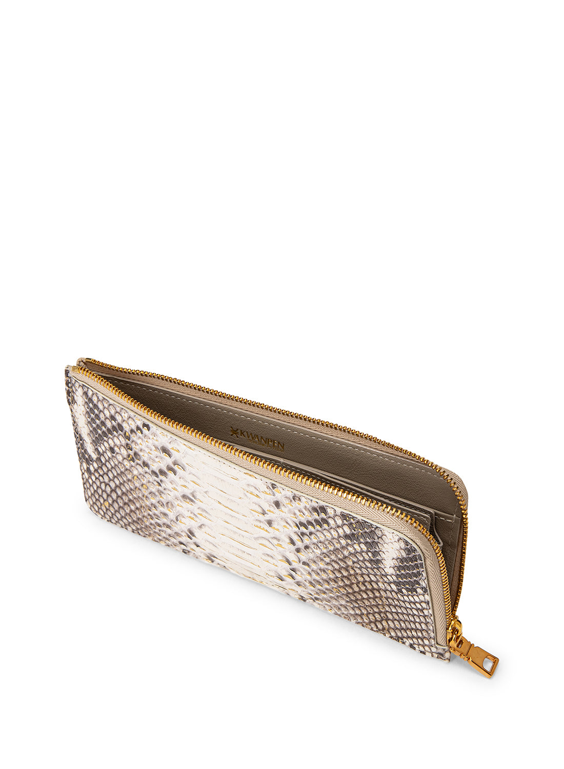 Orchidea Oro Crocodile Leather Slim Long Wallet